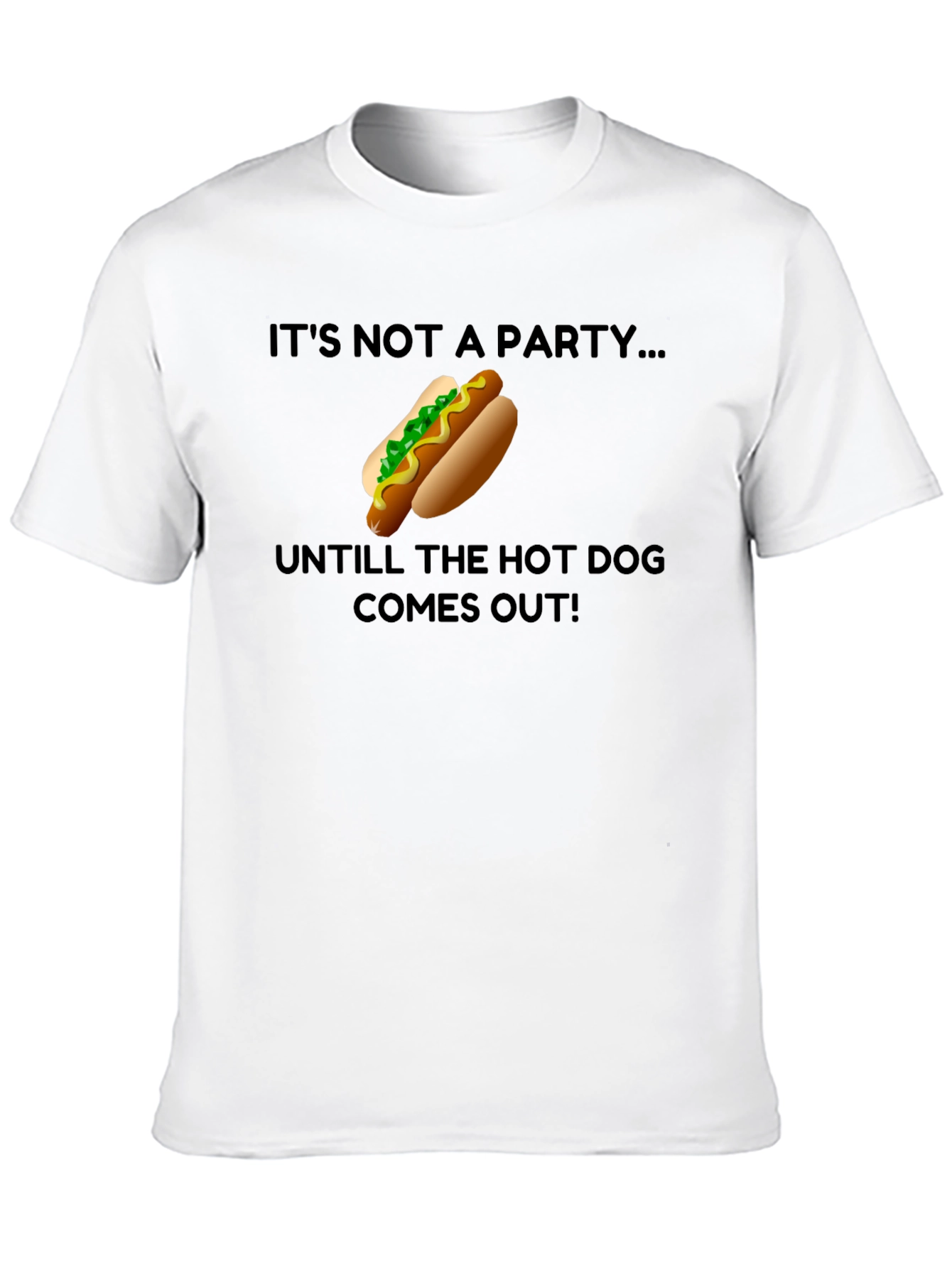 Black Hot Dog Party T-Shirt - Funny Foodie Tee view 10