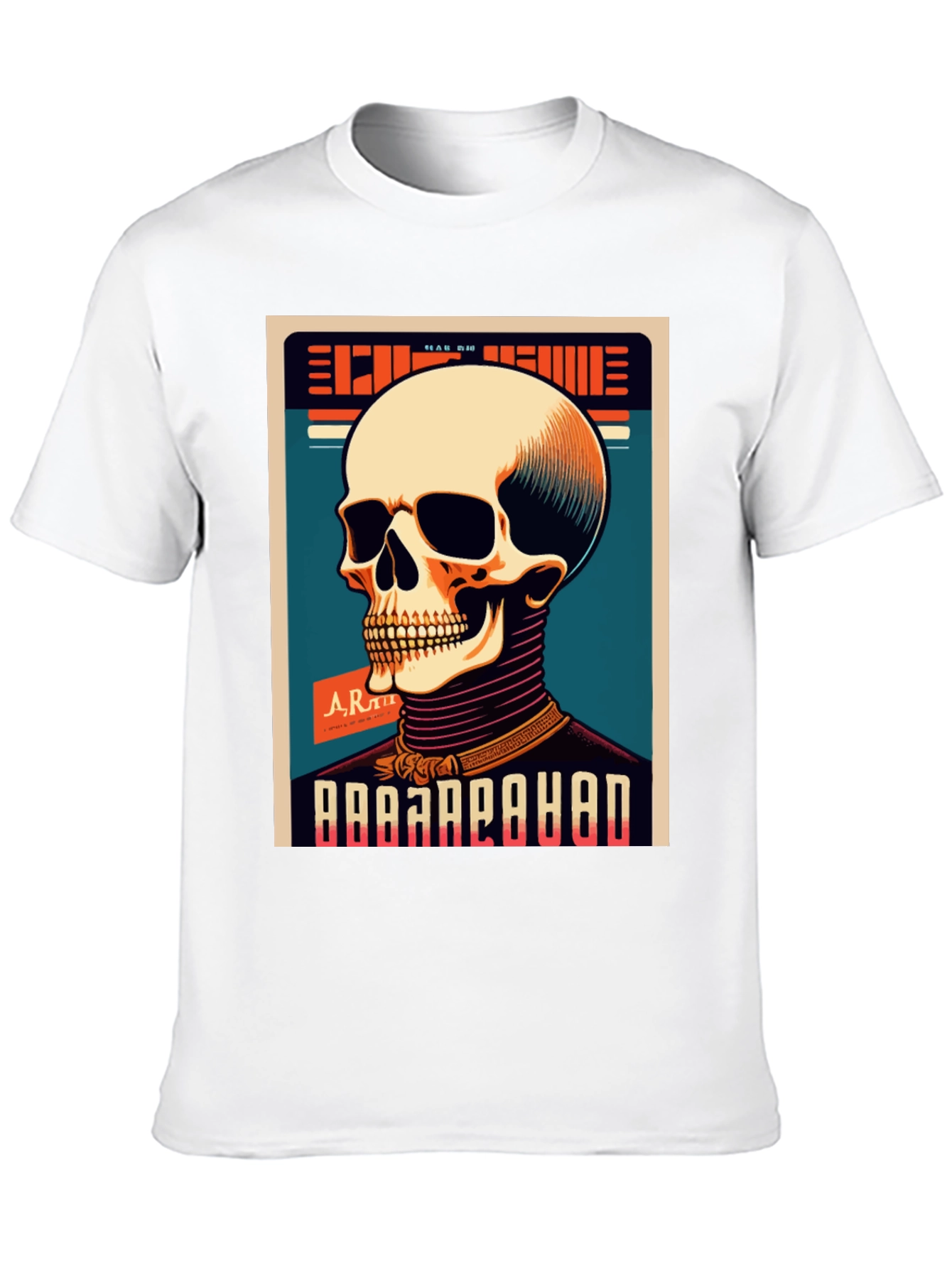 Black Skull Graphic Print Crew Neck T-Shirt view 10