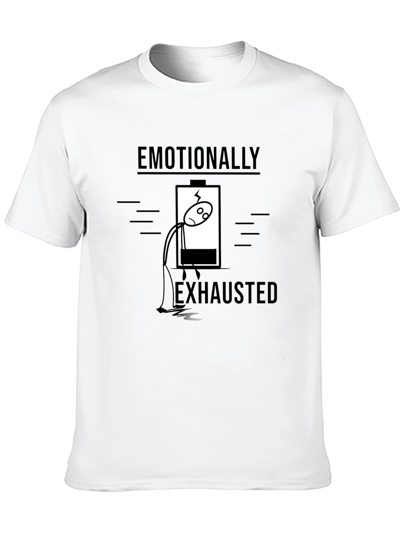 Black Emotionally Exhausted Graphic Tee - Funny T-Shirt view 10