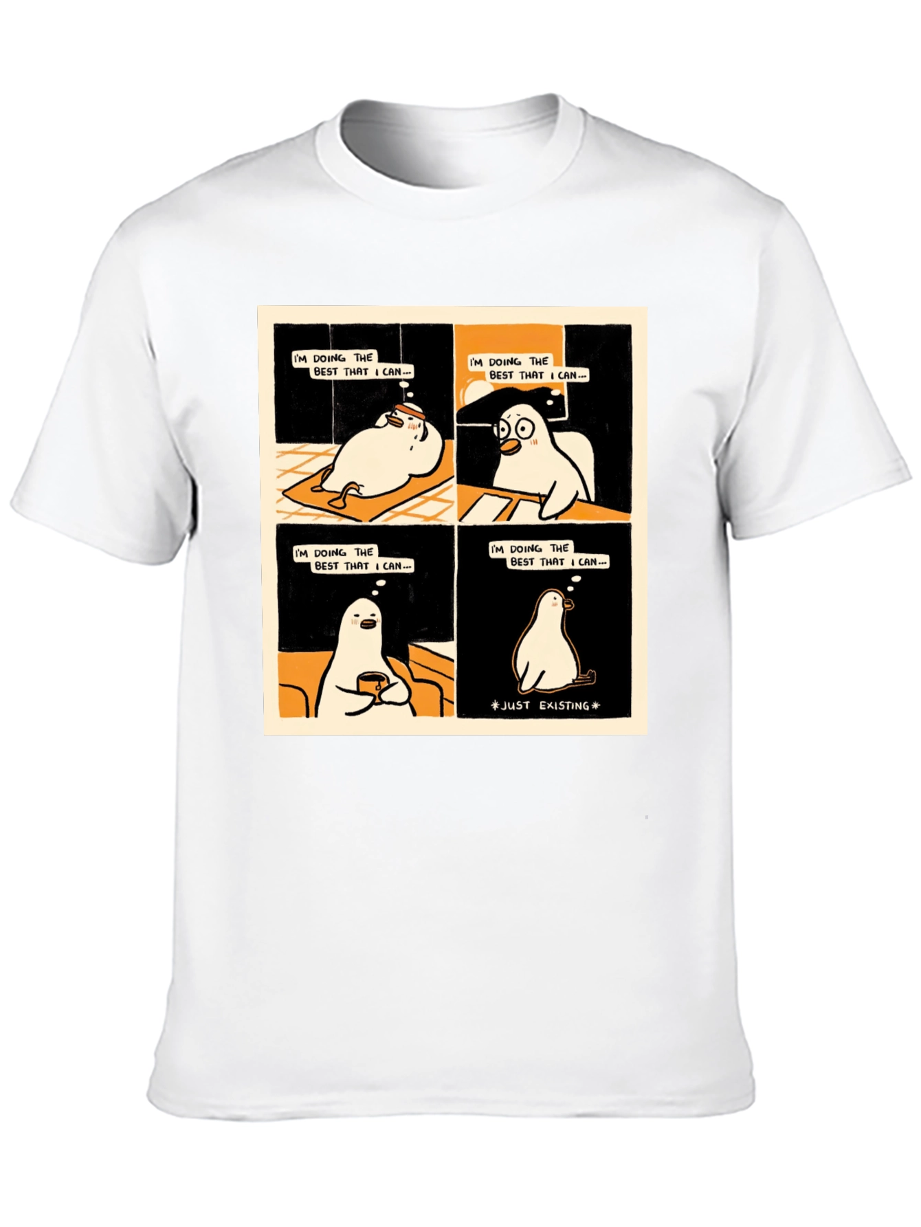 Black Existential Cartoon T-Shirt: Doing My Best view 10