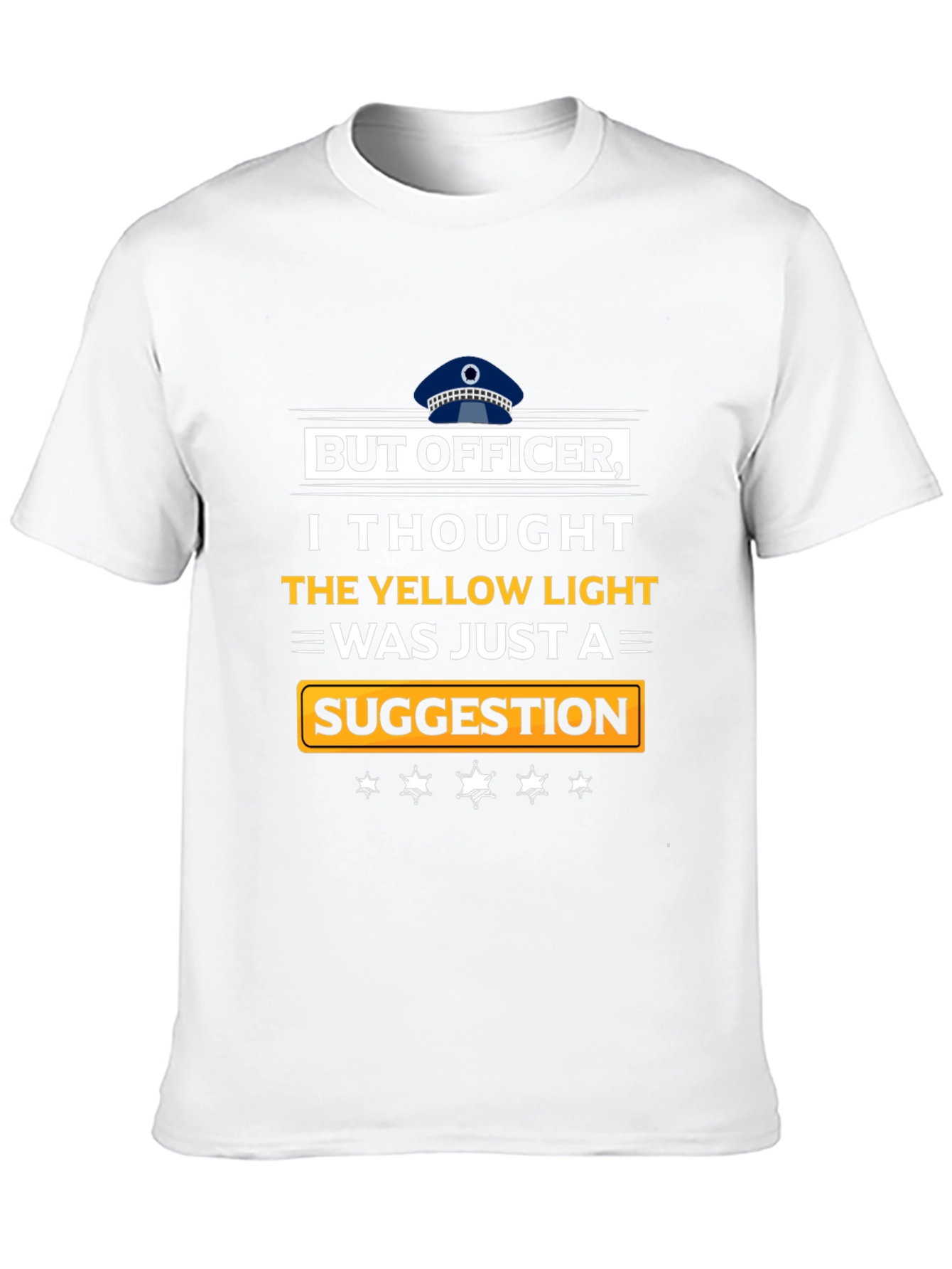 Black But Officer T-Shirt: Yellow Light Suggestion view 10