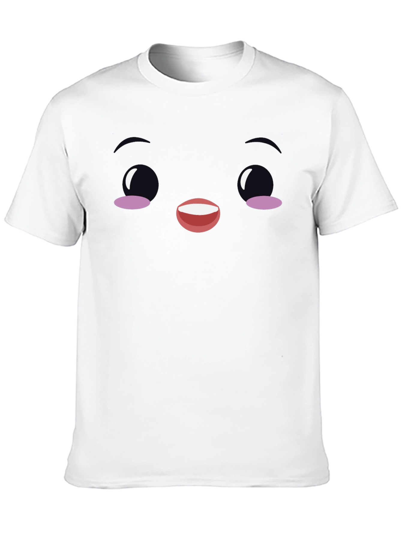 Black Cute Face Graphic Black T-Shirt view 10