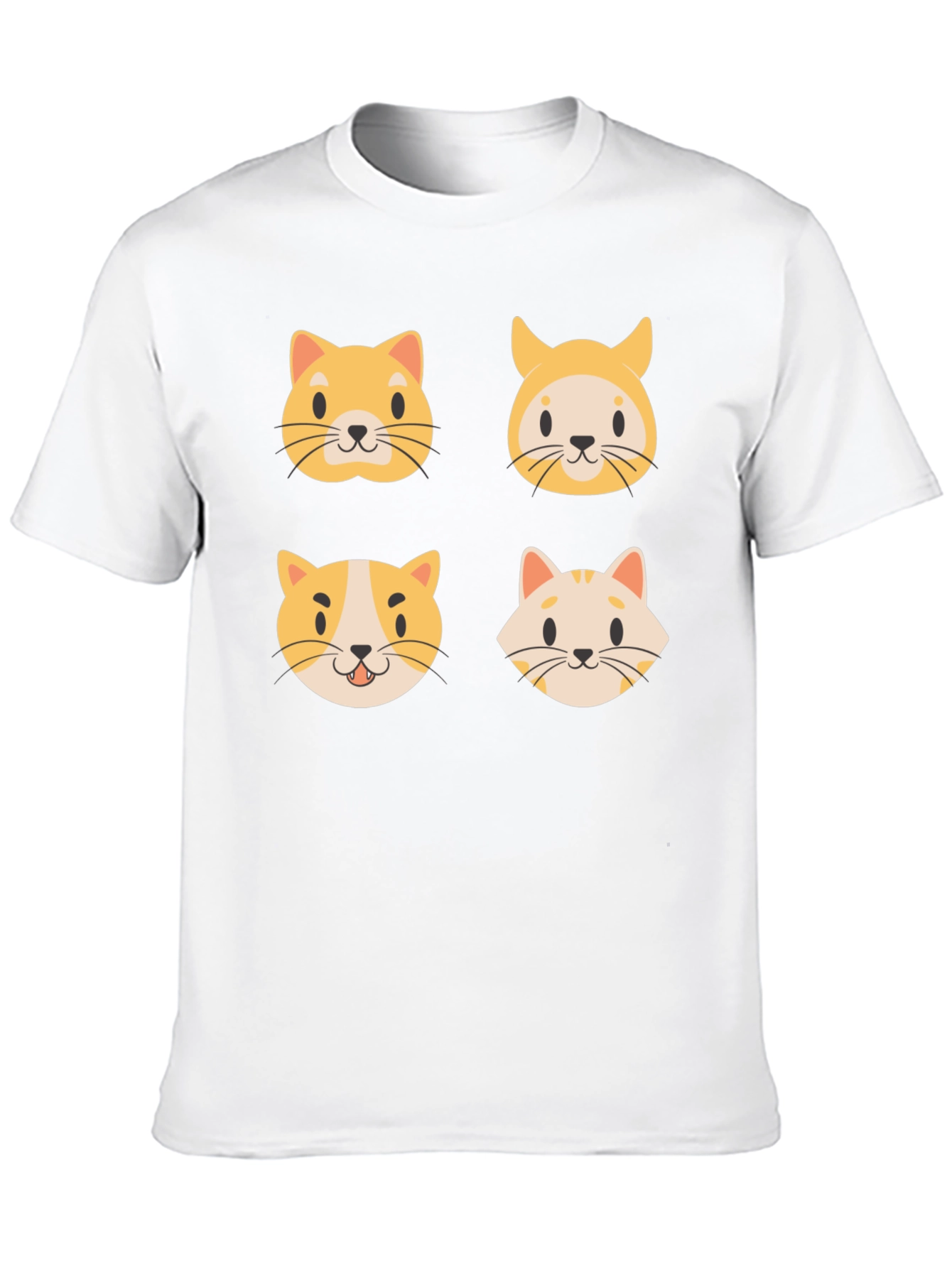 Black Cute Cat Faces Black T-Shirt view 10