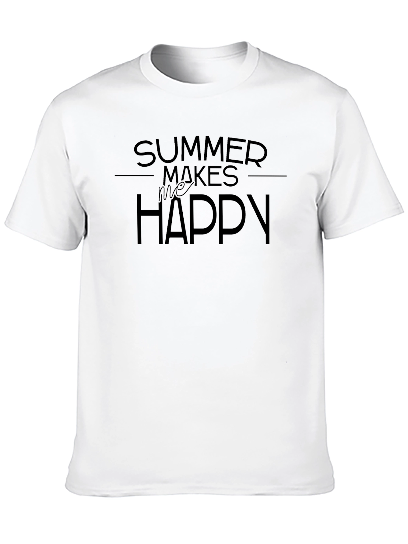 Black Summer Makes Me Happy Graphic T-Shirt - Black view 10