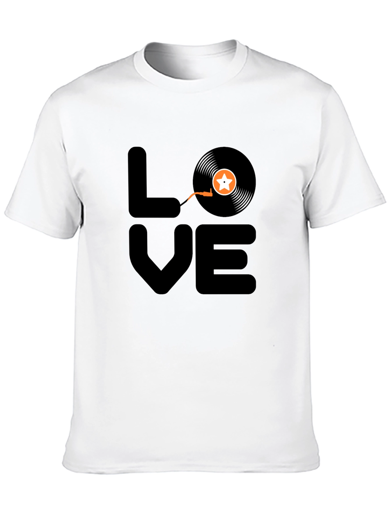 LOVE Vinyl Record Graphic Tee - Black Cotton T-Shirt - 10