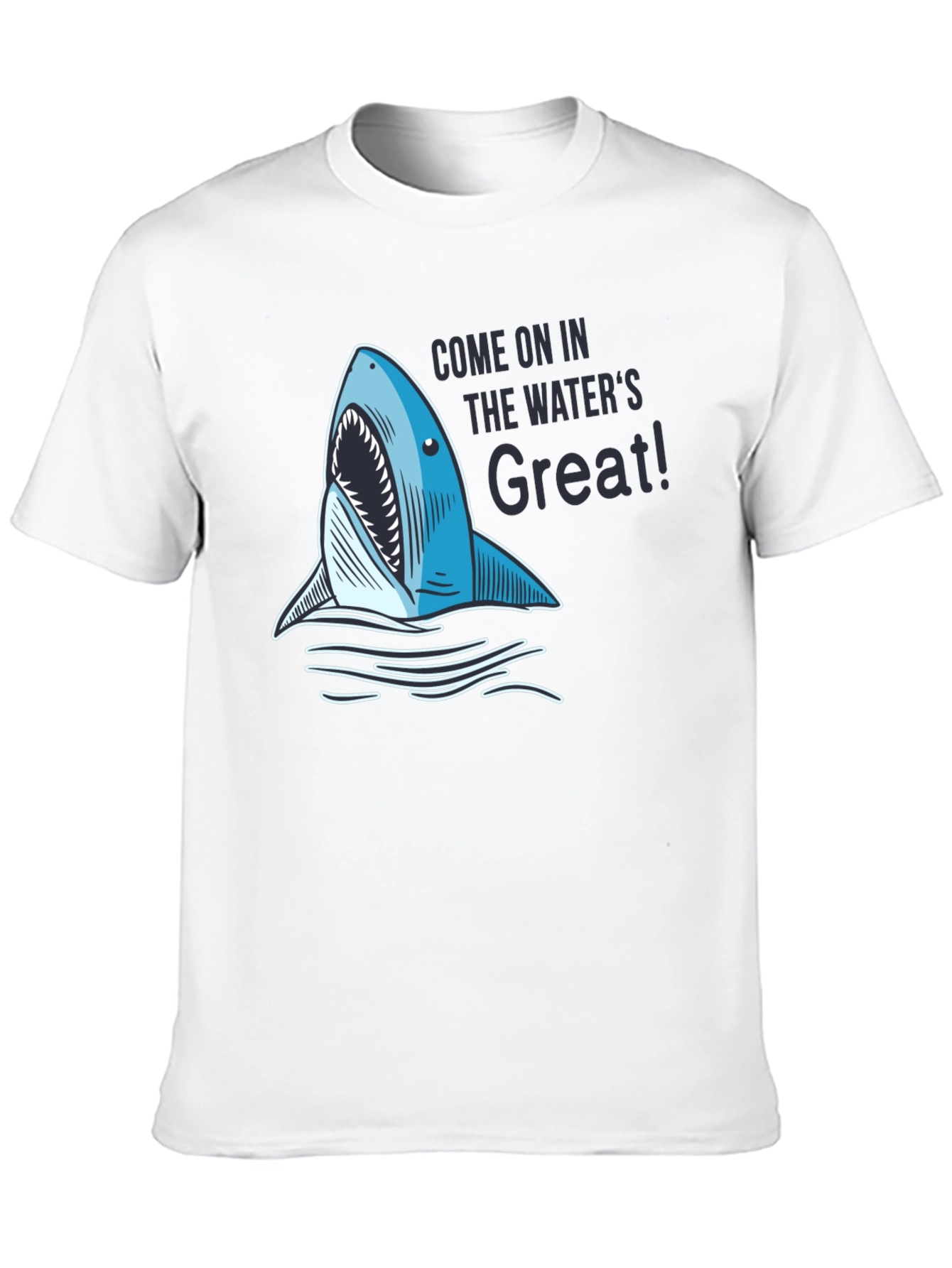 Black Shark Attack T-Shirt - "The Water's Great!" view 10