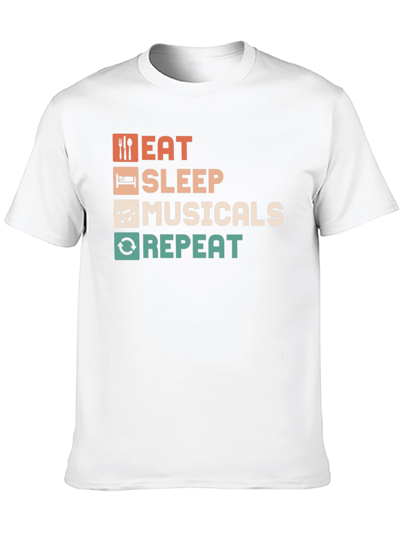 Black Eat Sleep Musicals Repeat T-Shirt view 10