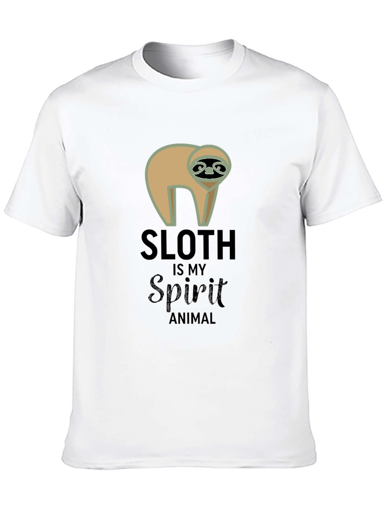 Black Sloth is My Spirit Animal T-Shirt - Unisex Crew Neck view 10