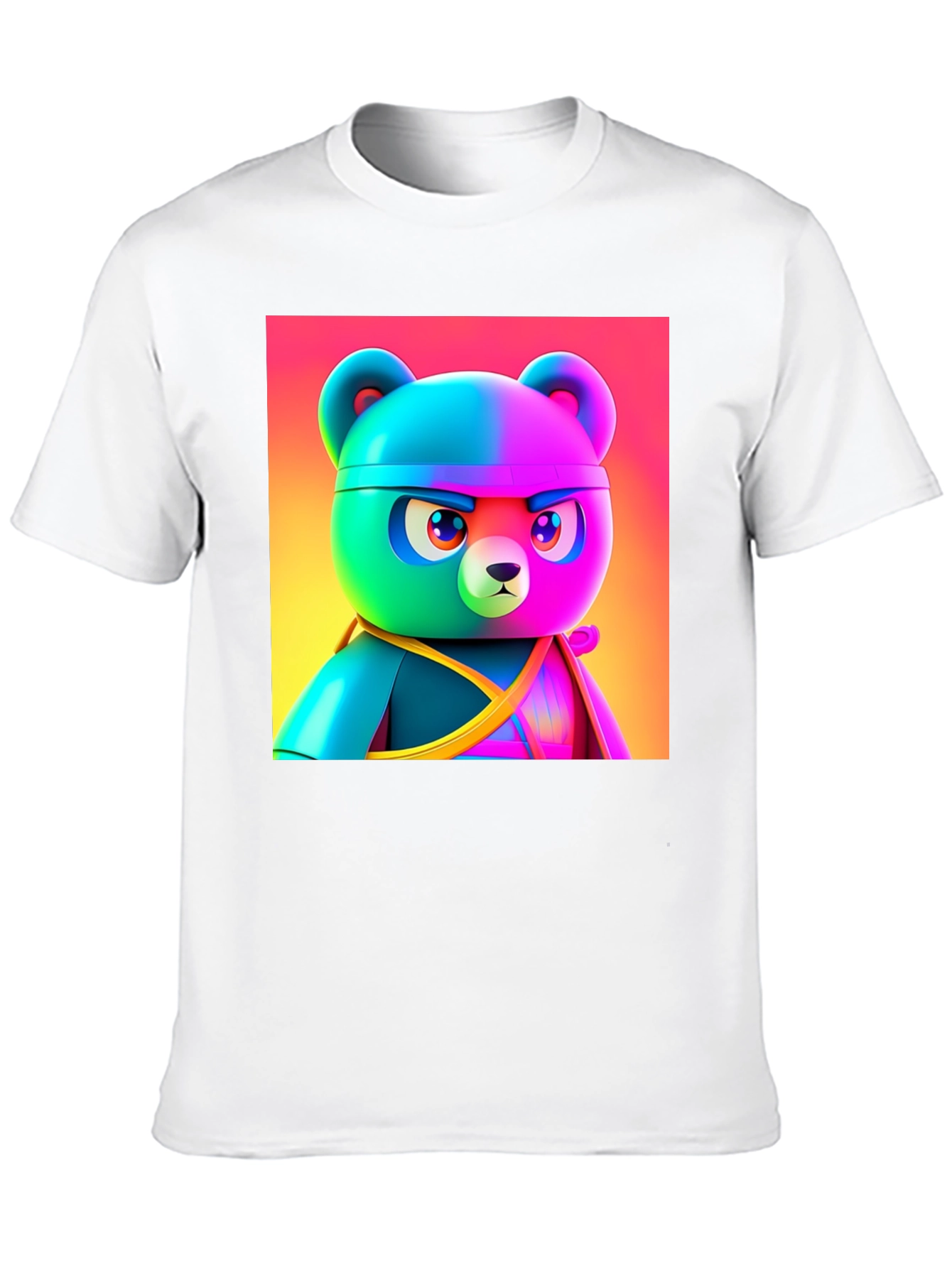 Black Cool Cartoon Bear T-Shirt view 10