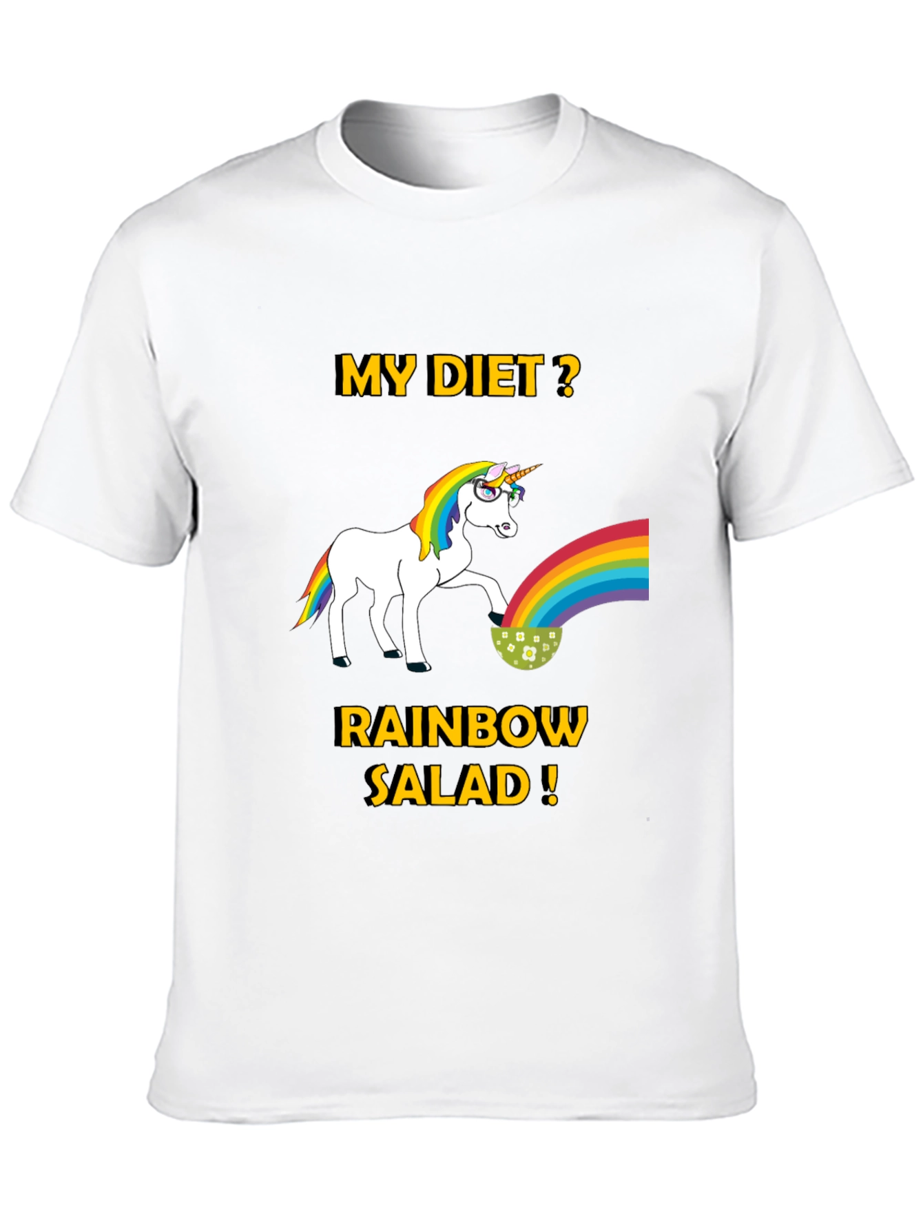 Black Unicorn Rainbow Salad Diet T-Shirt view 10