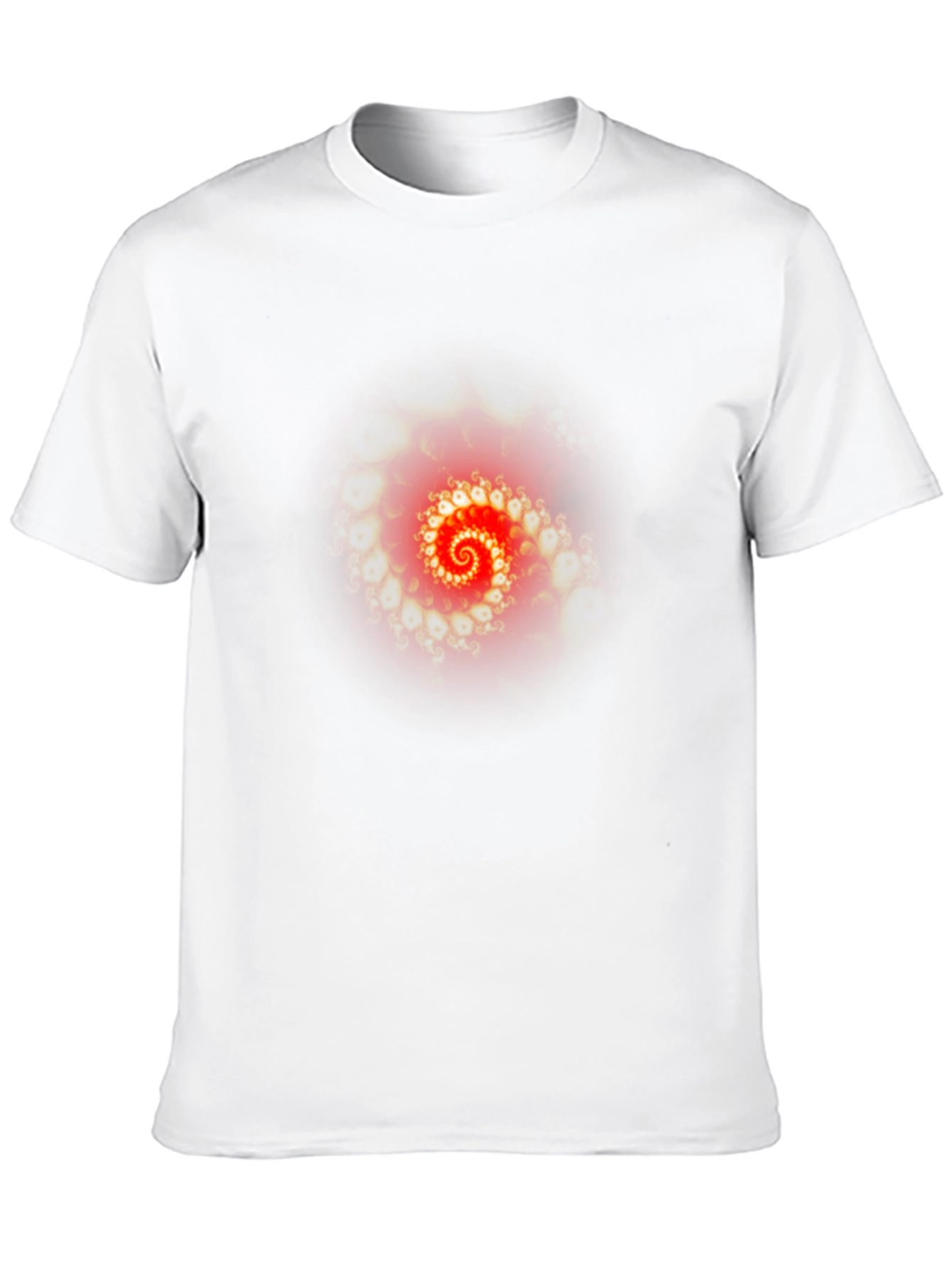 Black Red Fractal Spiral Graphic T-Shirt view 10