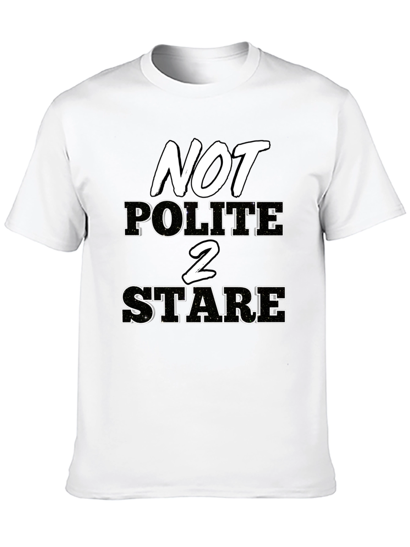 Black Not Polite to Stare Graphic Tee - Black Cotton Blend view 10