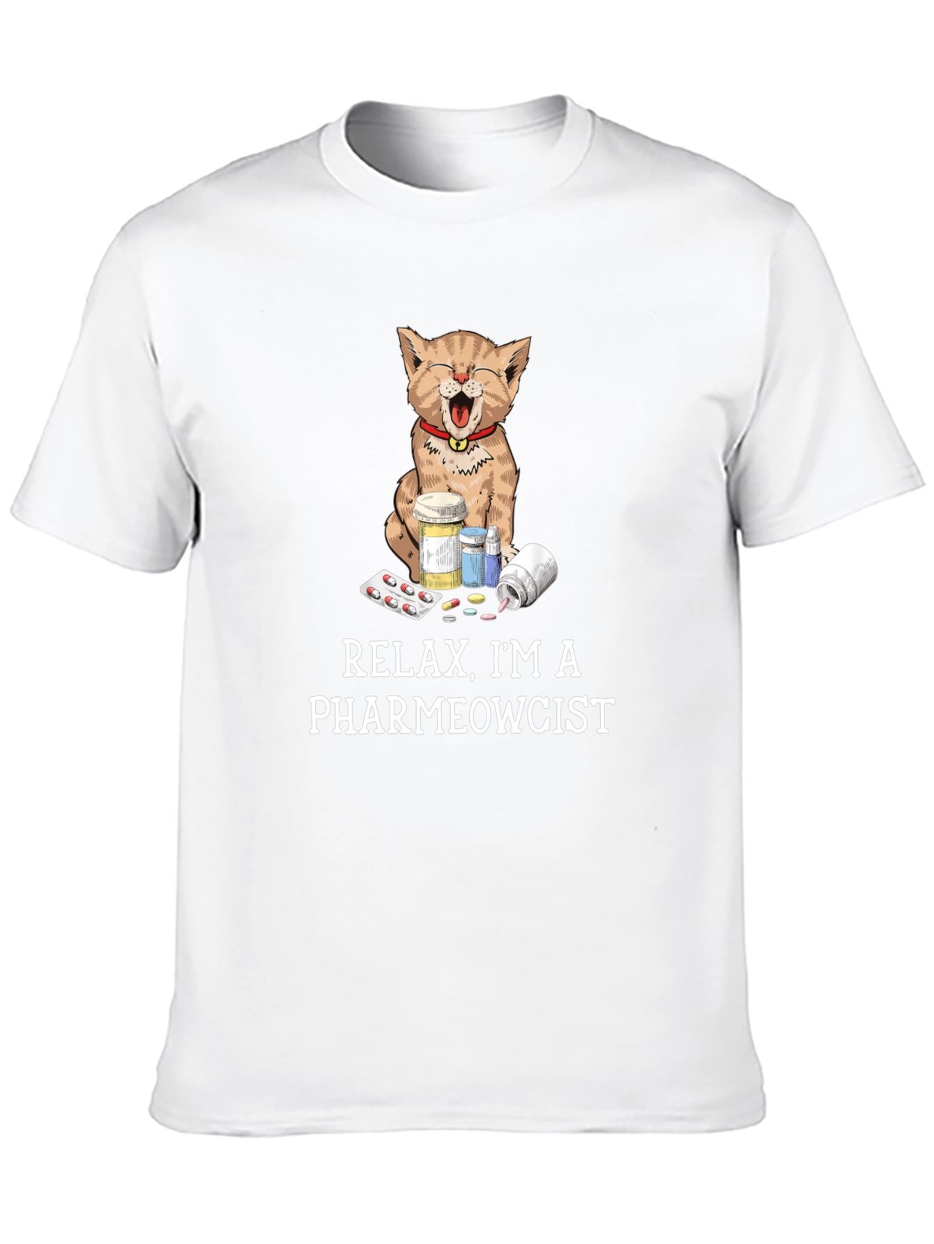 Black Pharmewcist Cat T-Shirt - Funny Veterinarian Tee view 10