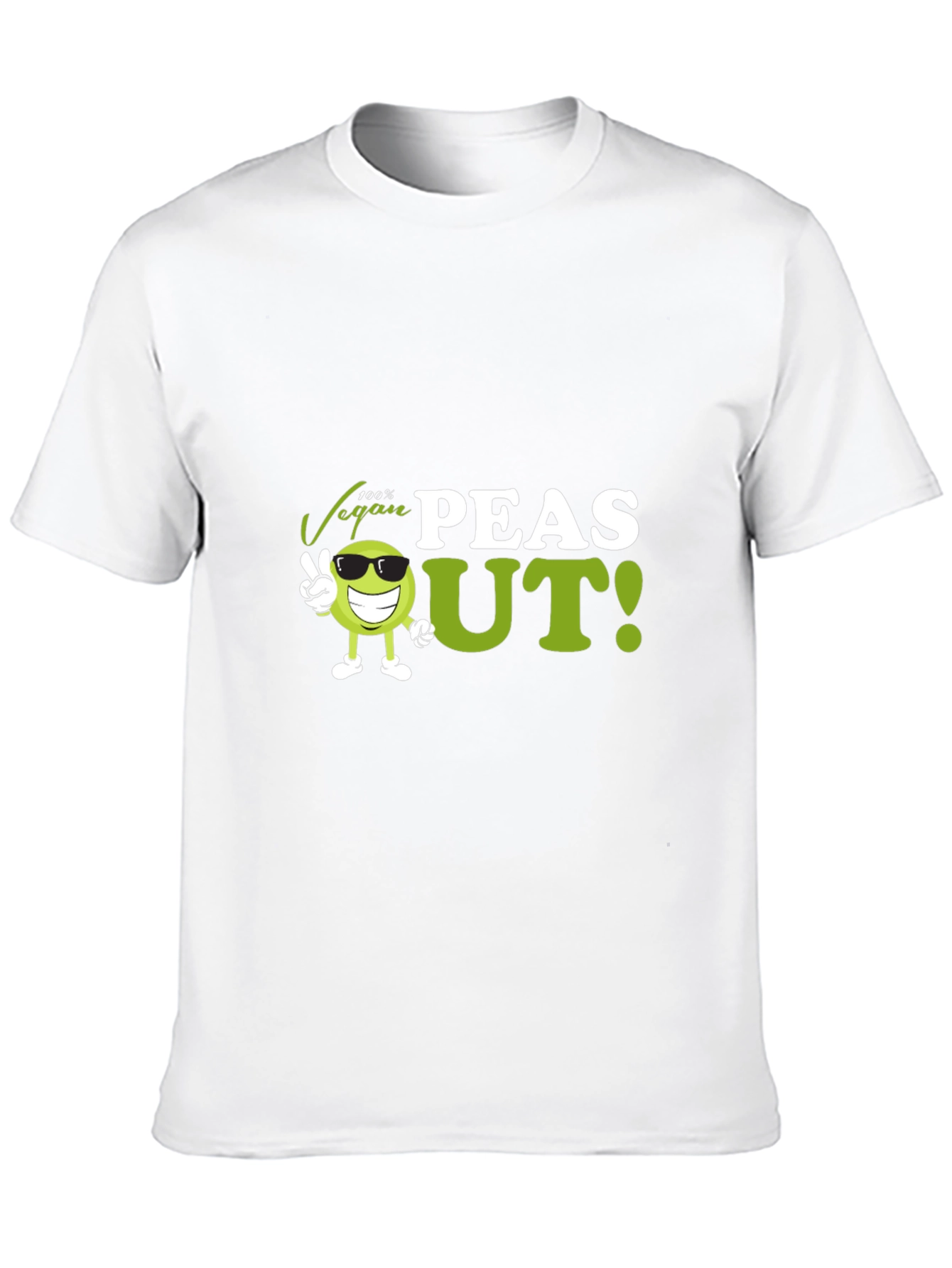 Black Vegan Peas Out T-Shirt - Funny Plant Based Tee view 10