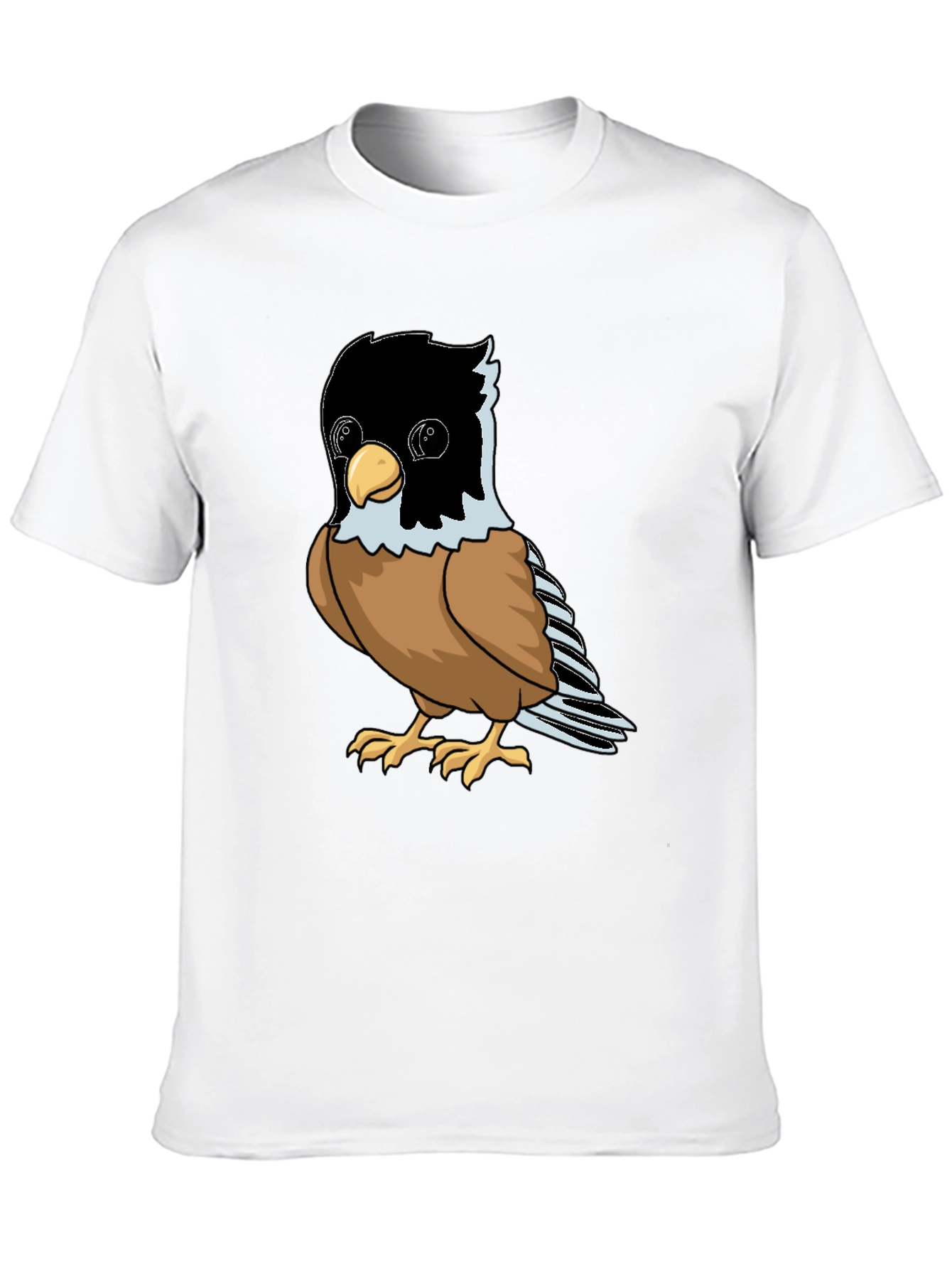 Black Cute Bird Graphic Tee - Soft Black Cotton Shirt view 10