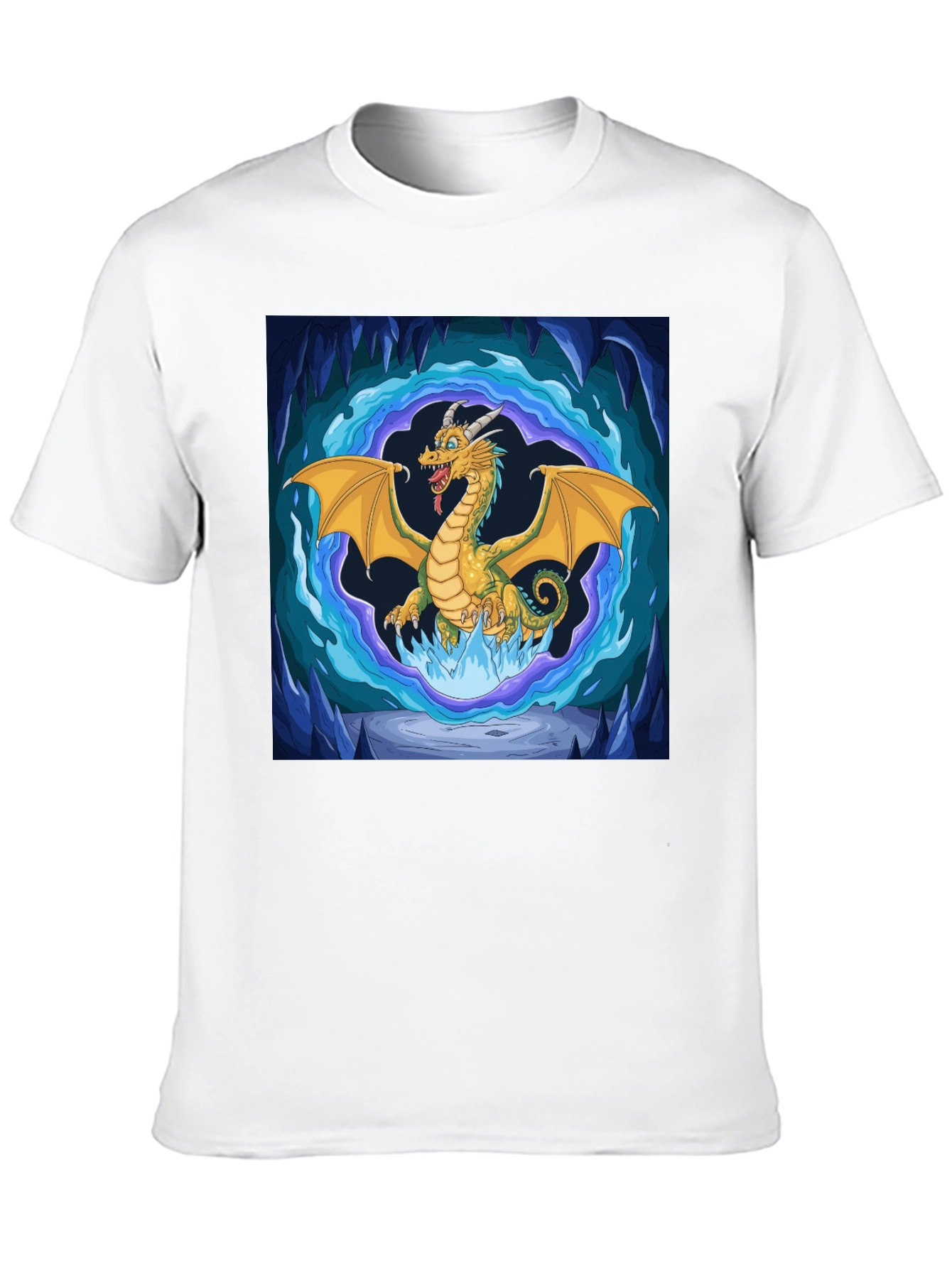Black Dragon Graphic Tee - Fantasy Art Black T-Shirt view 10
