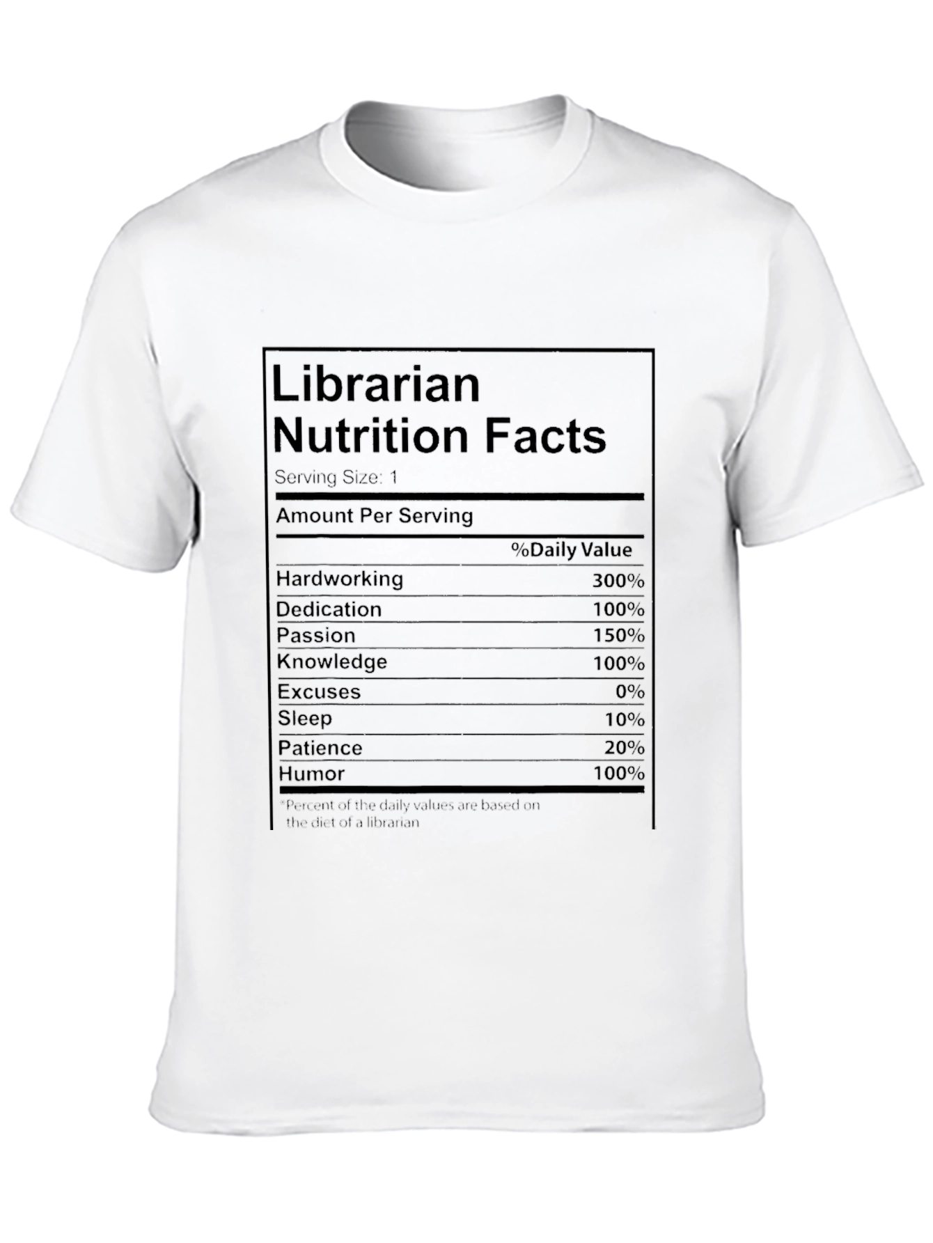 Black Librarian Nutrition Facts Funny T-Shirt view 10