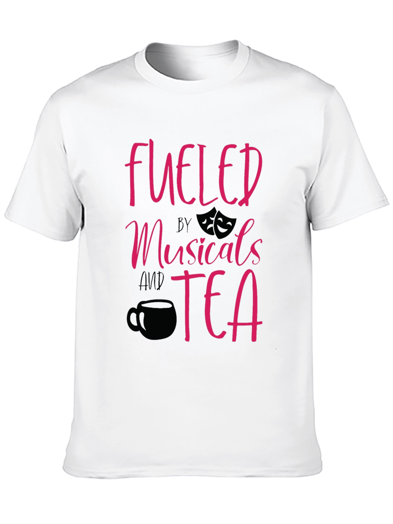 Black Fueled by Musicals and Tea Graphic T-Shirt view 10