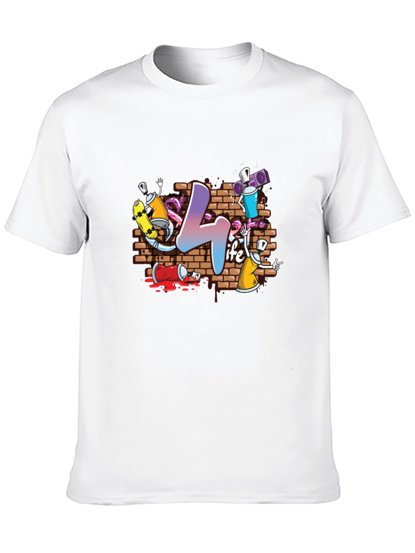 Black Graffiti Art T-Shirt - 4 Life Urban Style Tee view 10