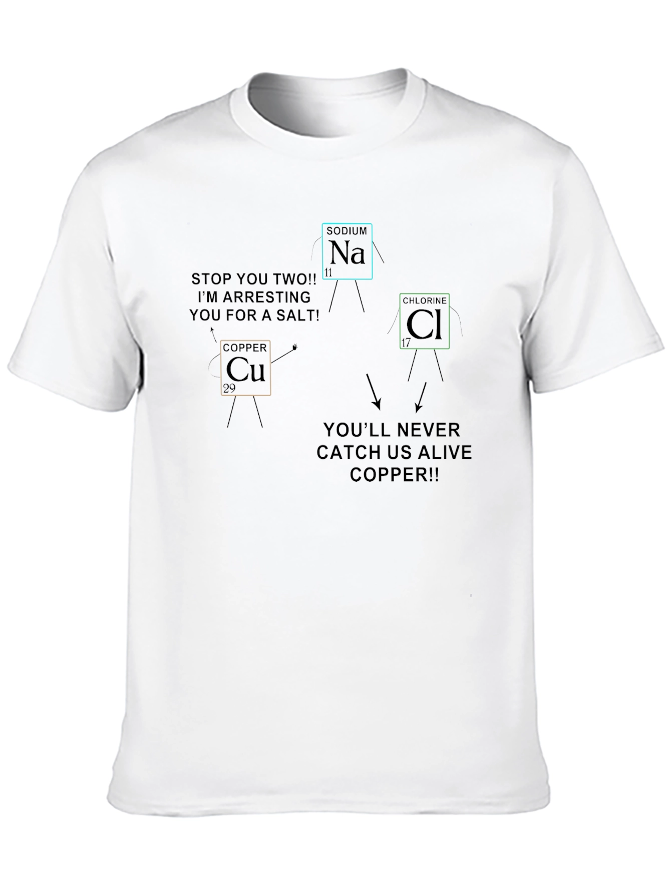 Black Funny Chemistry Pun T-Shirt - Salt Arrest! view 10