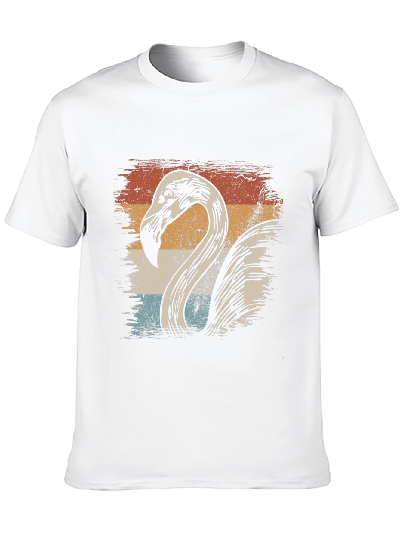 Black Vintage Flamingo Graphic Tee - Retro Style T-Shirt view 10