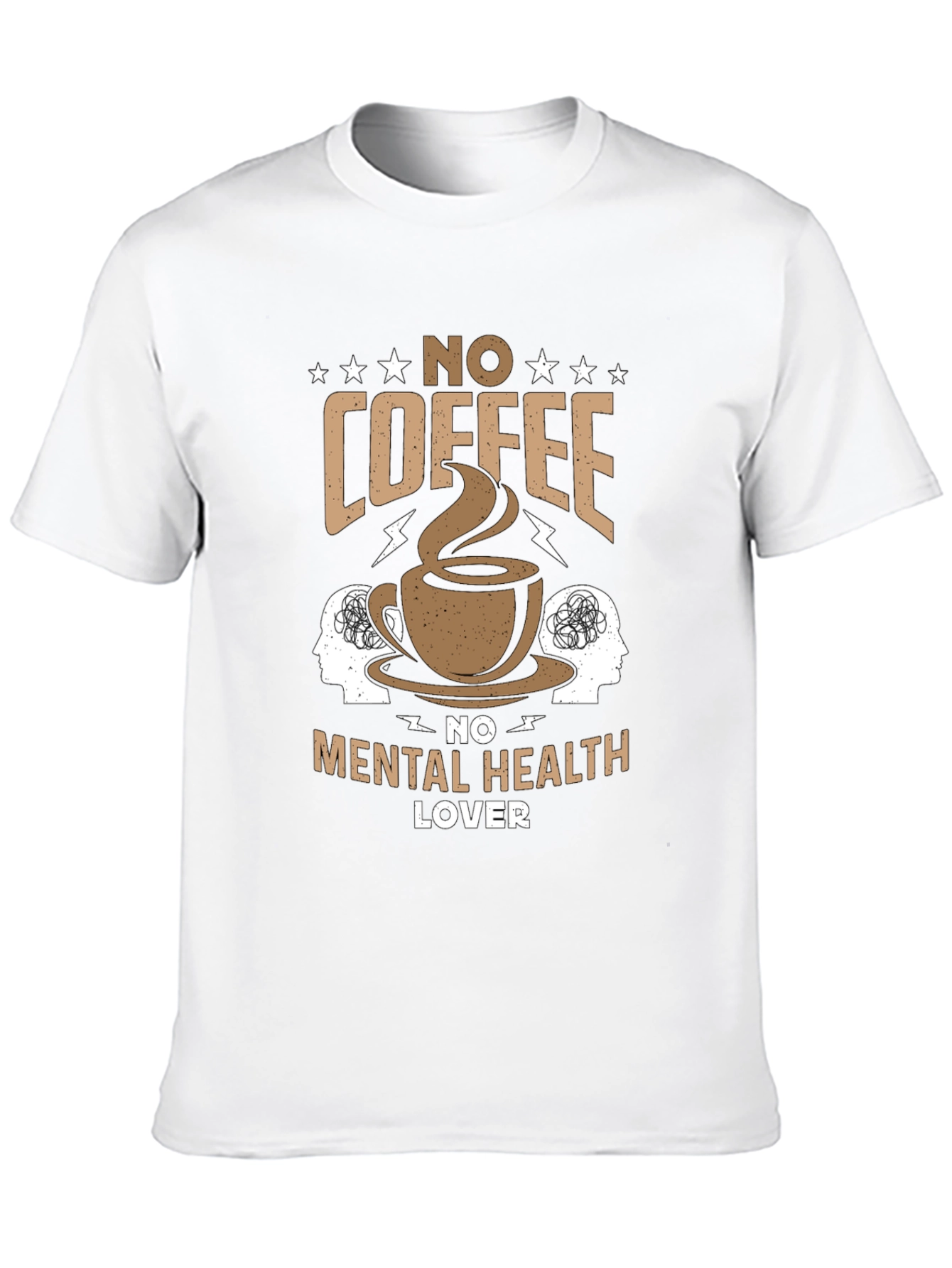 Black No Coffee No Mental Health T-Shirt view 10