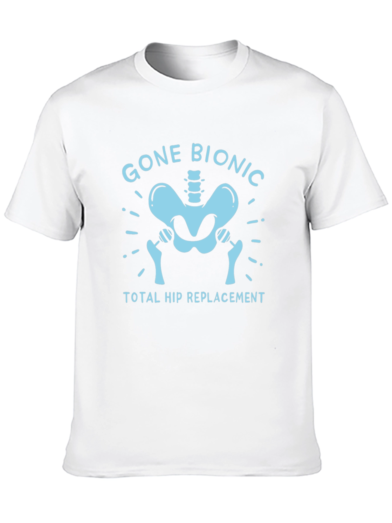 Black Gone Bionic Hip Replacement T-Shirt view 10