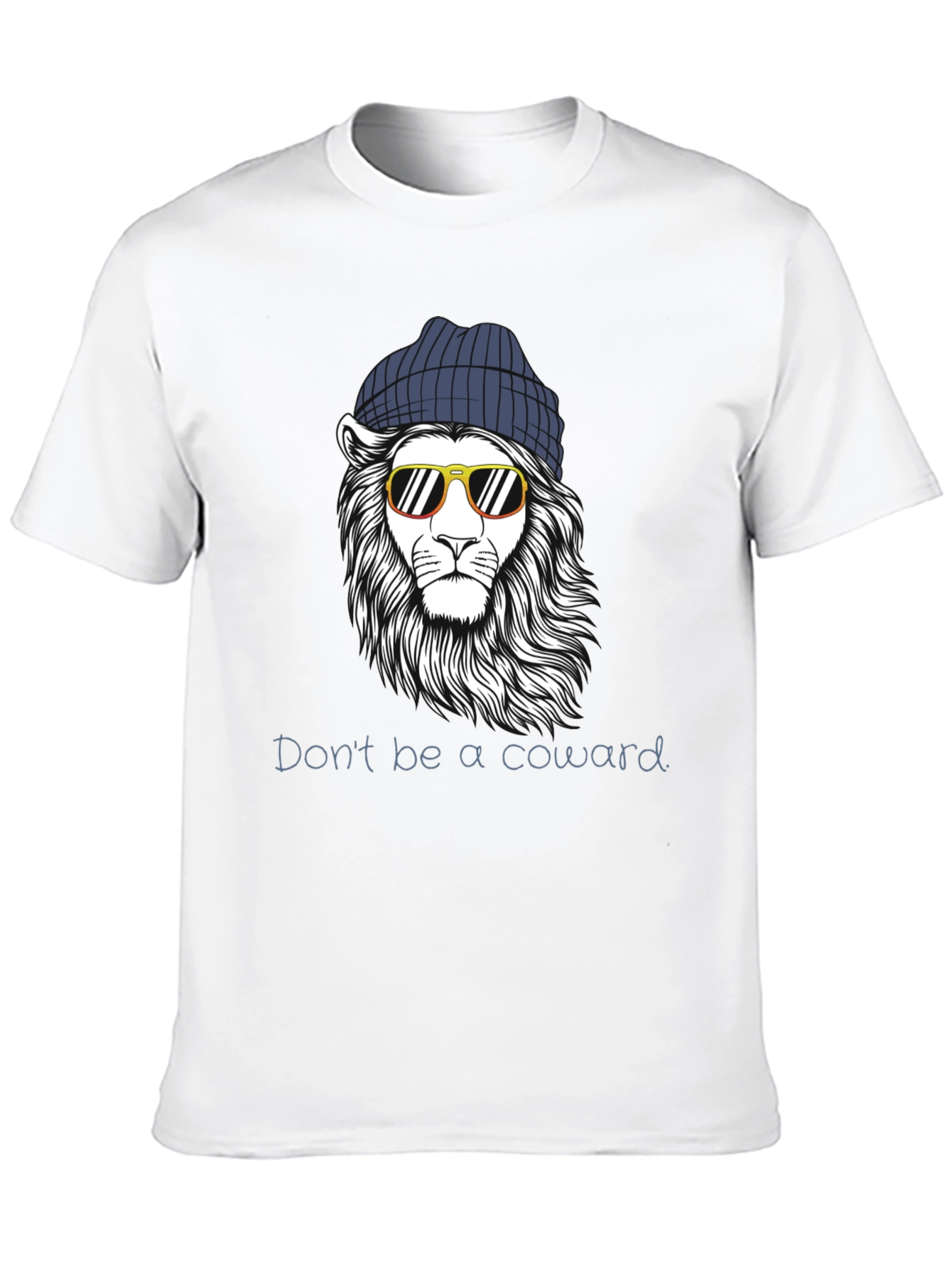 Black Cool Lion Graphic Tee - Don't Be A Coward view 10