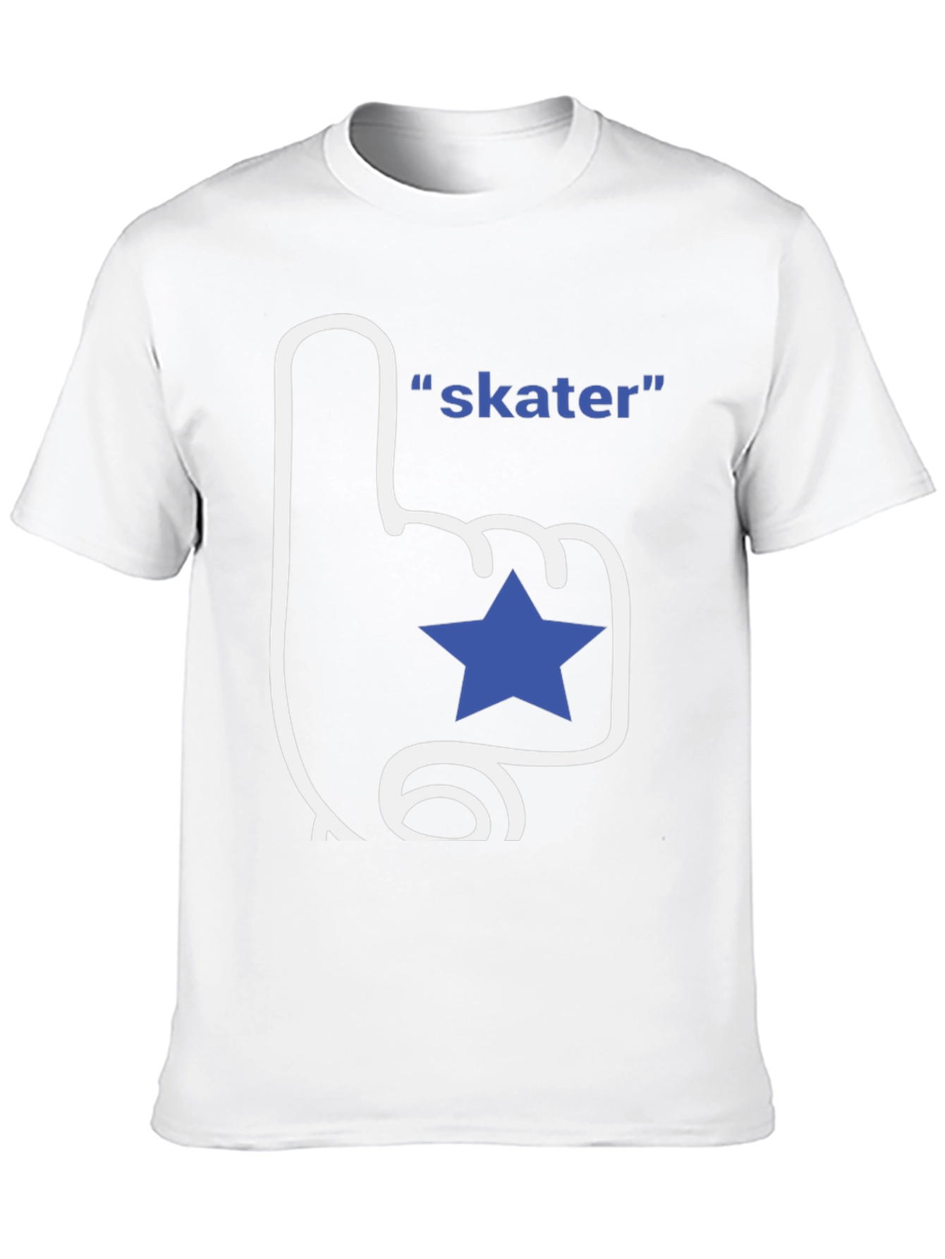 Black Skater T-Shirt - Fan Finger with Star view 10