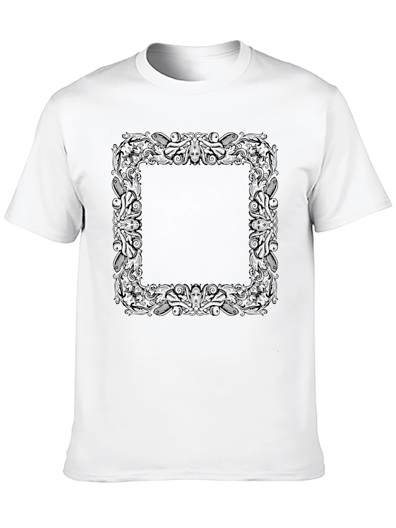 Black Ornate Square Graphic Tee - Classic Black view 10