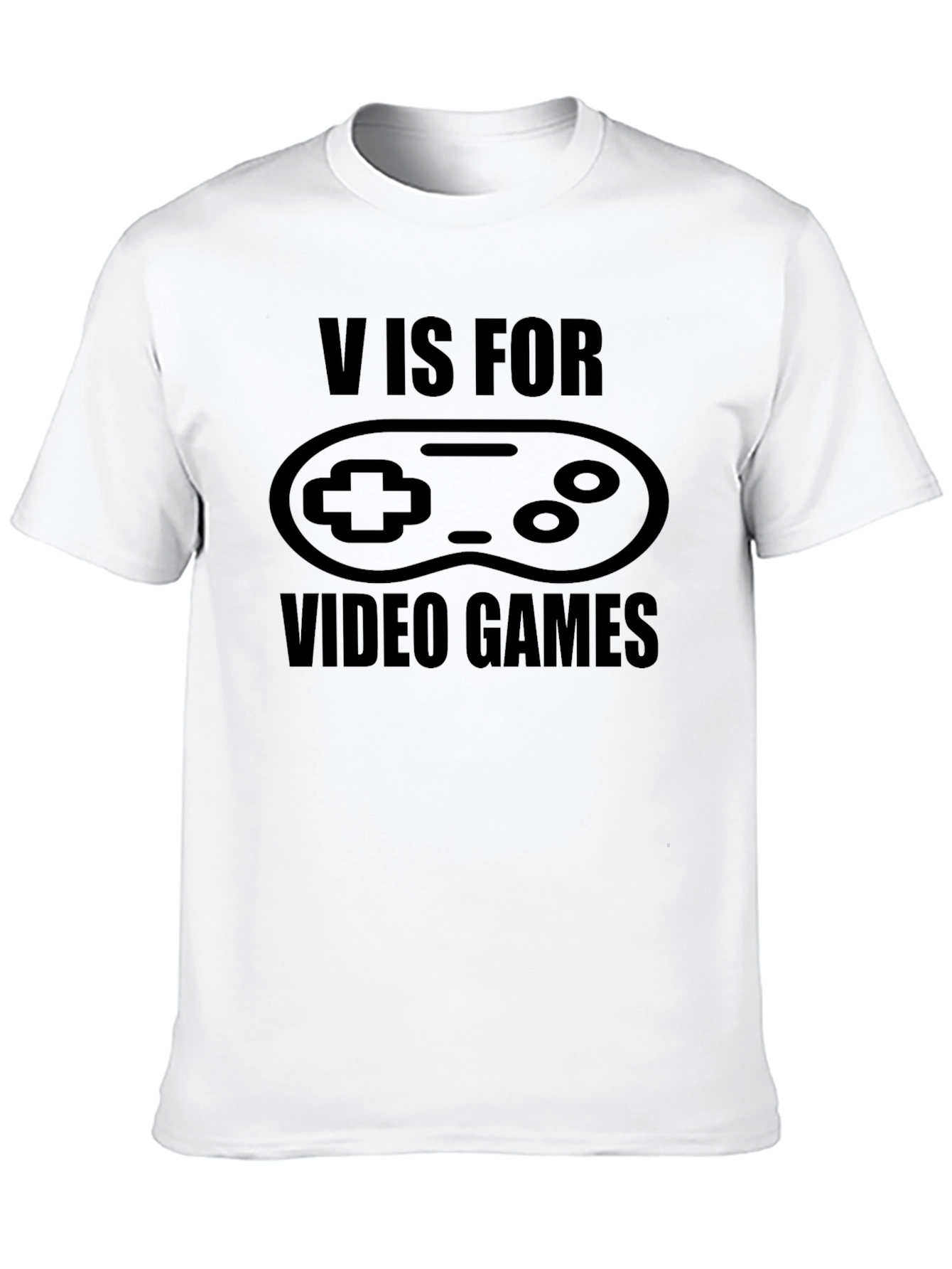 Black V is for Video Games Black T-Shirt view 10