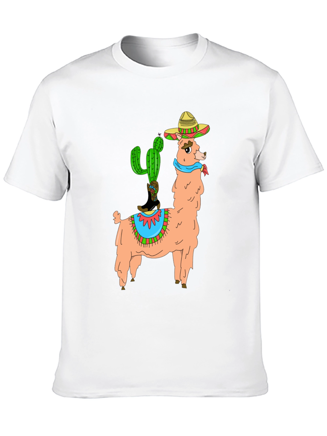 Black Llama Cactus Graphic Tee - Stylish Novelty T-Shirt view 10