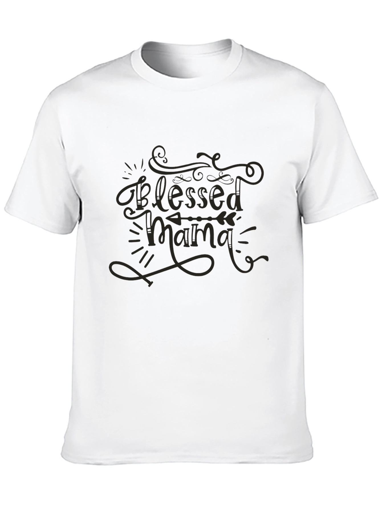 Black Blessed Mama Black T-Shirt view 10