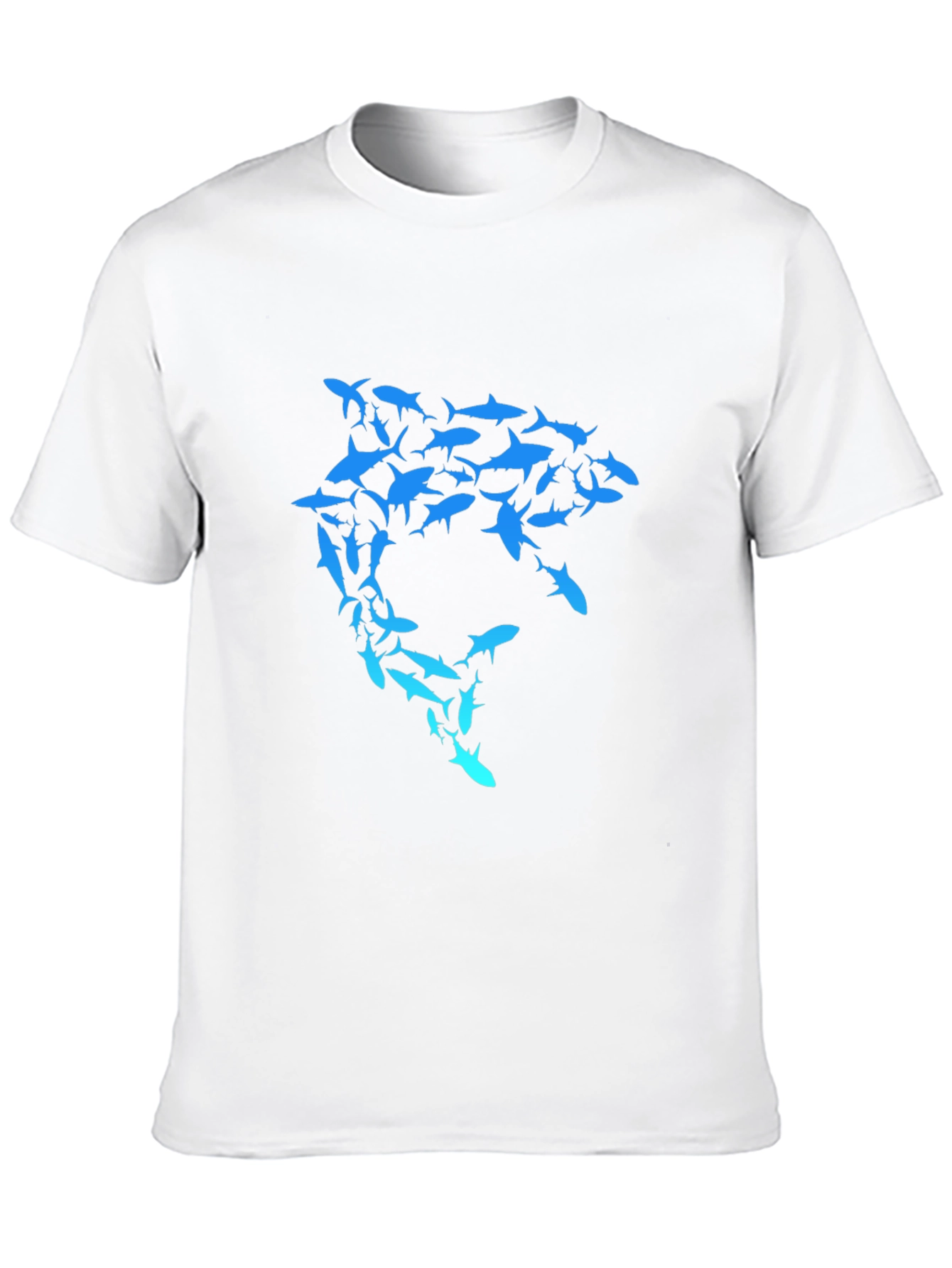 Black Shark Swarm Graphic T-Shirt - Unique Design view 10
