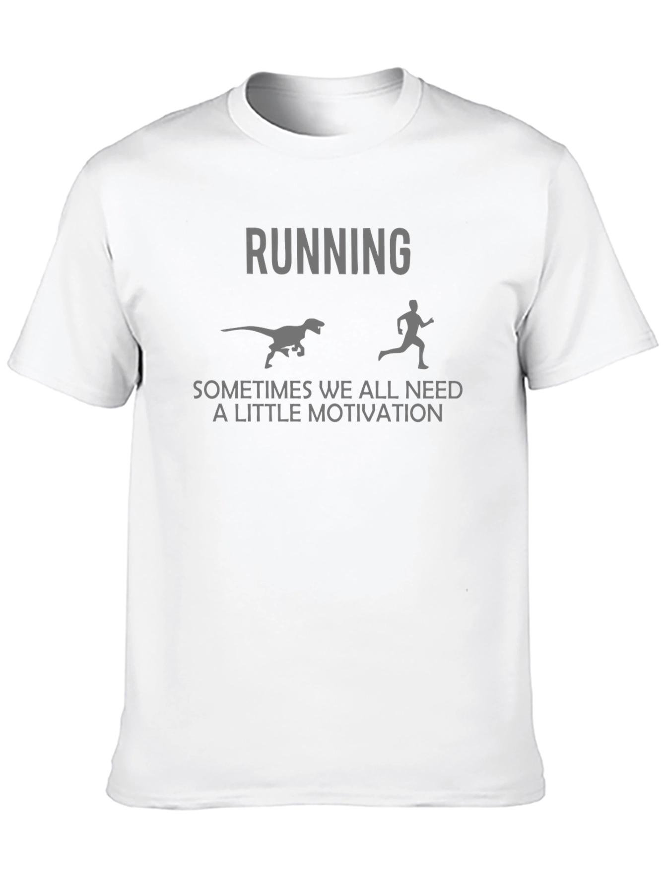 Black Running Motivation T-Shirt - Dinosaur Chase Tee view 10