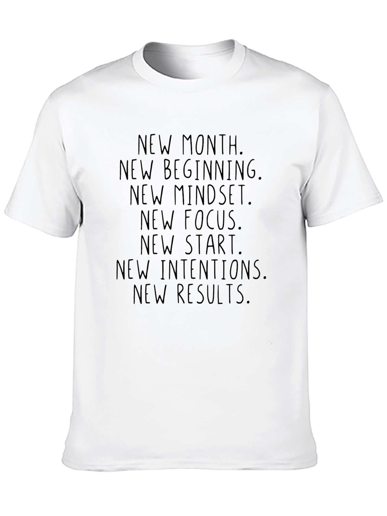 Black New Month Motivational Graphic Tee Shirt view 10