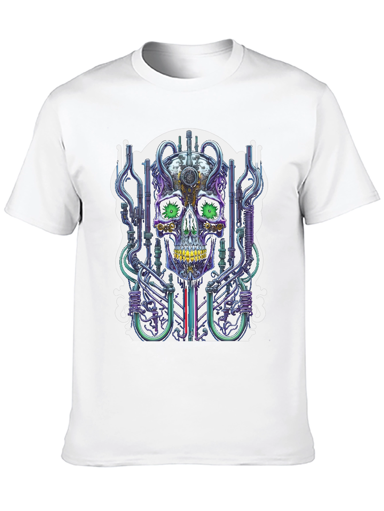 Black Cyberpunk Skull T-Shirt - Unique Graphic Tee view 10