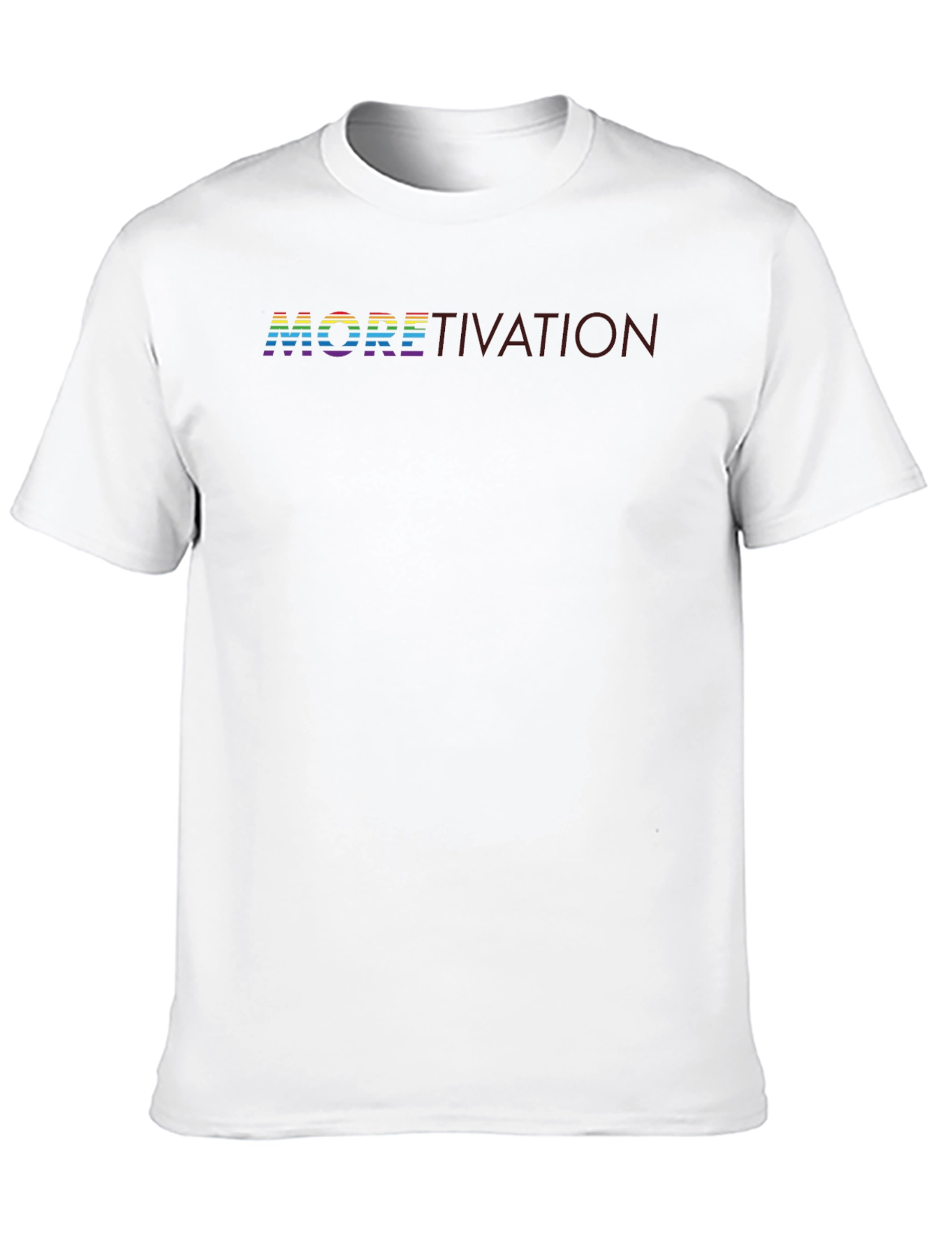 Black Moretivation Rainbow Text Black T-Shirt view 10