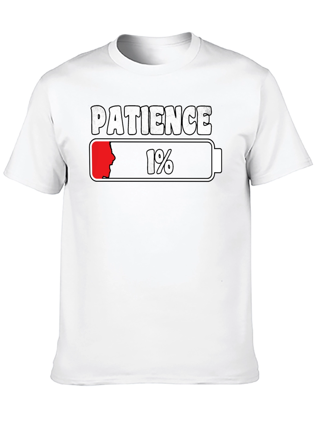 Black Patience 1% Low Battery Graphic T-Shirt view 10