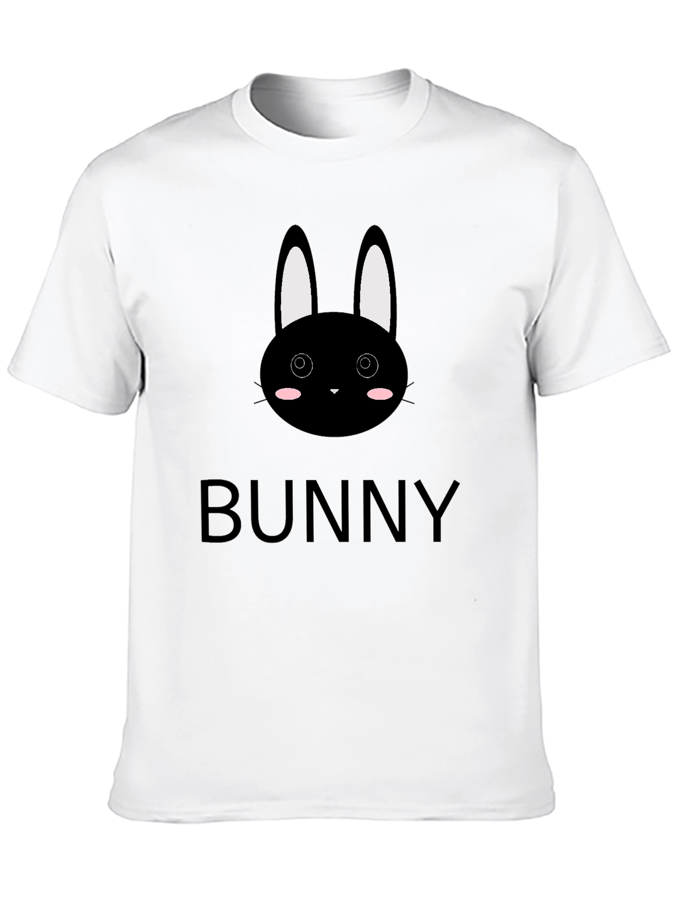 Black Cute Bunny Graphic Black T-Shirt view 10