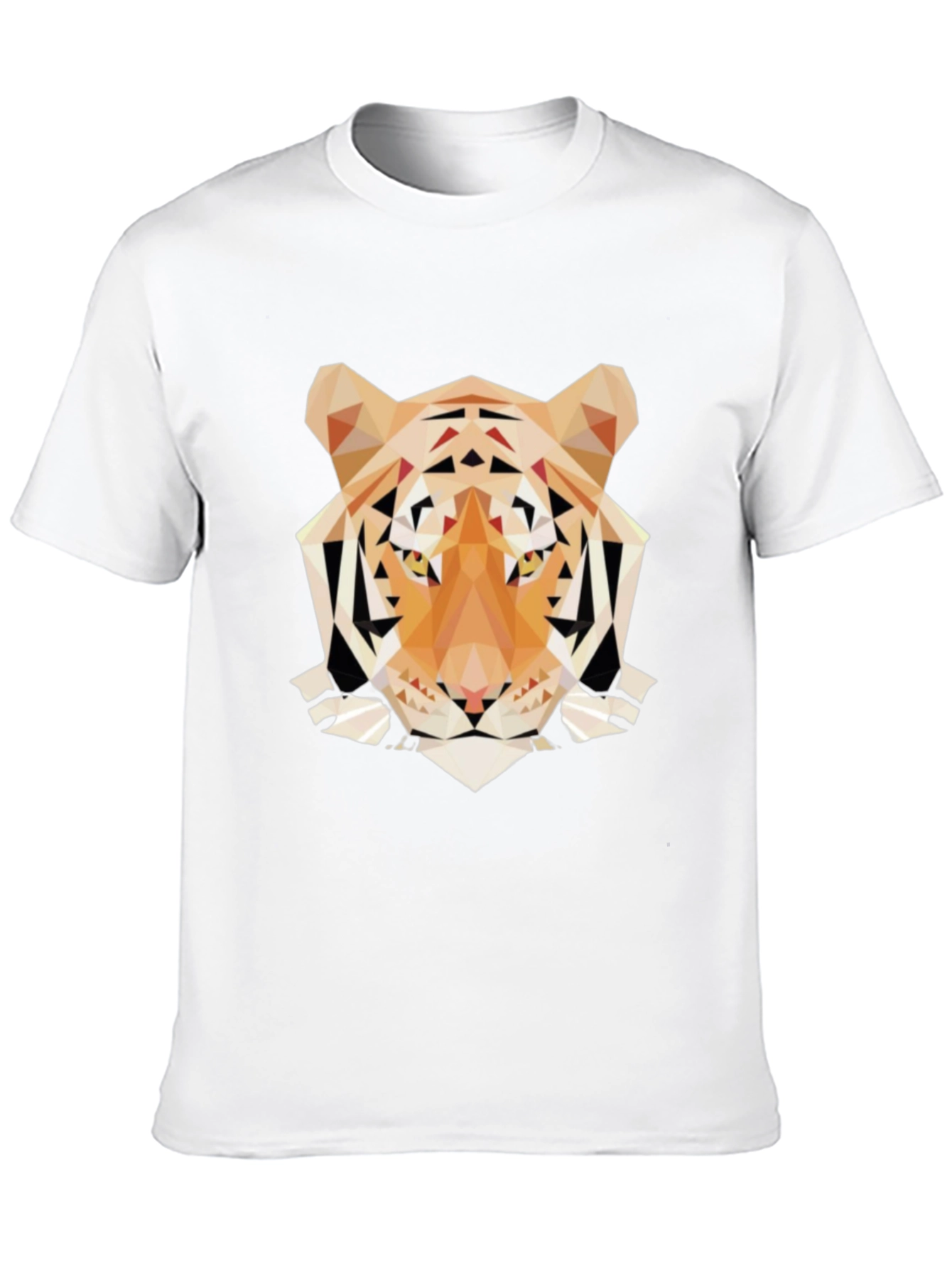 Black Geometric Tiger Graphic Tee - Trendy Men's Black T-Shirt view 10