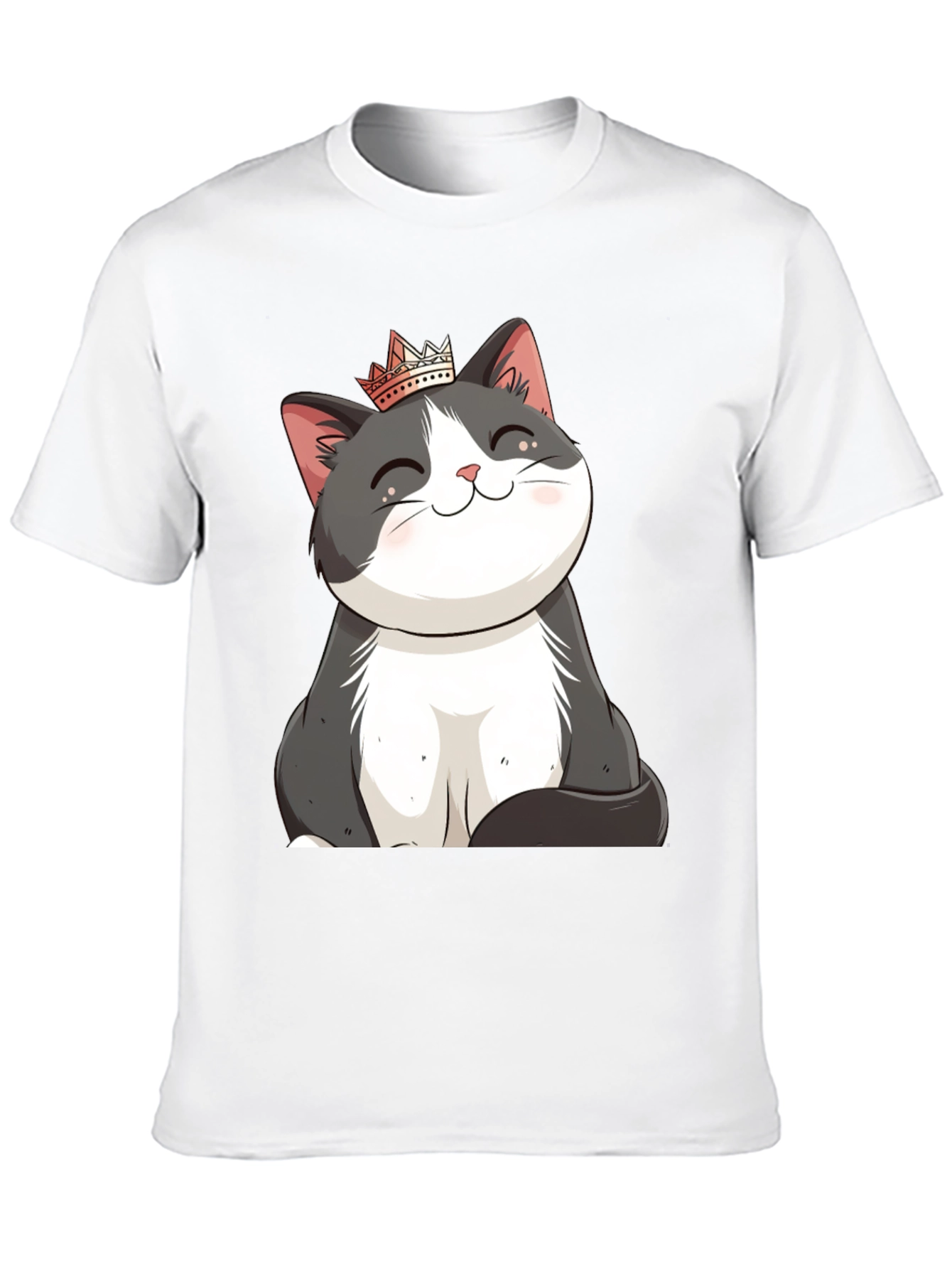 Black Cute Cat Crown T-Shirt - Men's Black Tee view 10