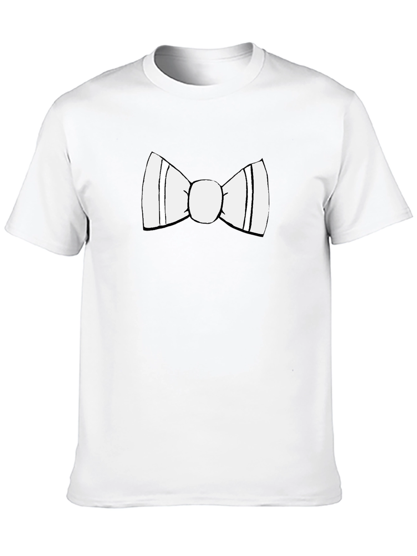 Black Black T-Shirt with White Bow Tie Design view 10