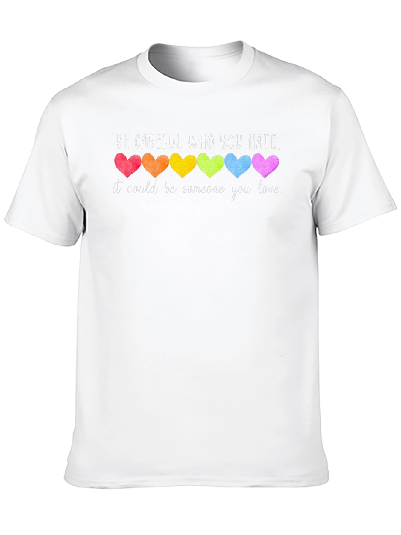 Black Be Careful Who You Hate T-Shirt Pride Hearts view 10