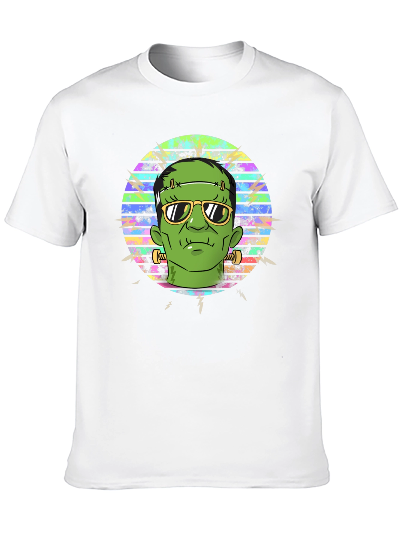 Black Frankenstein Graphic Tee - Retro Halloween T-Shirt view 10