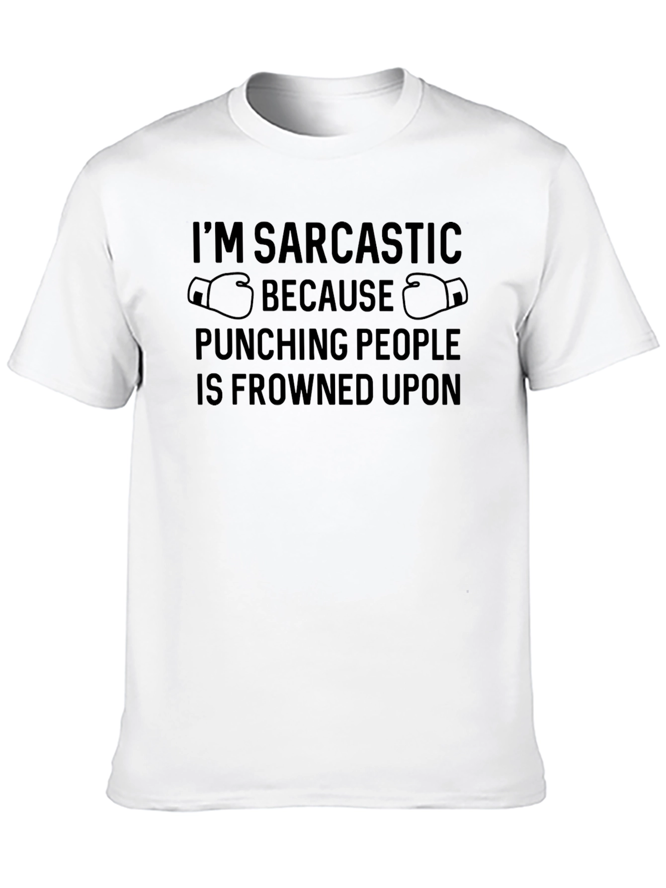 Black Sarcastic Punching People Graphic T-Shirt view 10