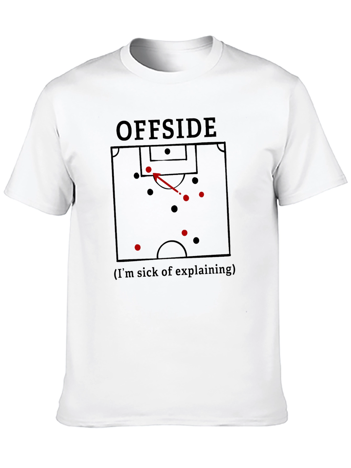 Black Offside Soccer Rule Graphic T-Shirt  view 10