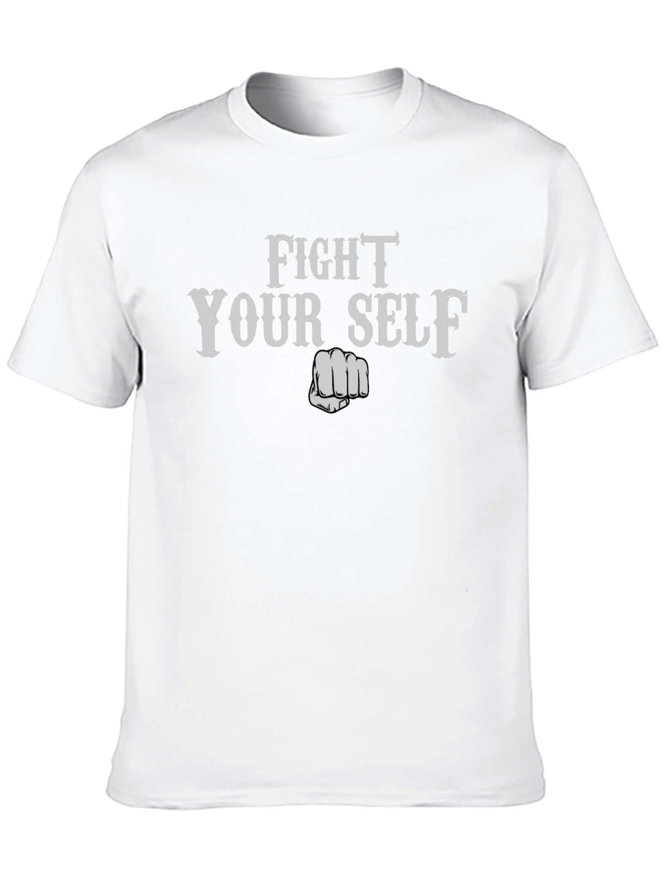 Black Fight Yourself Black Graphic T-Shirt view 10