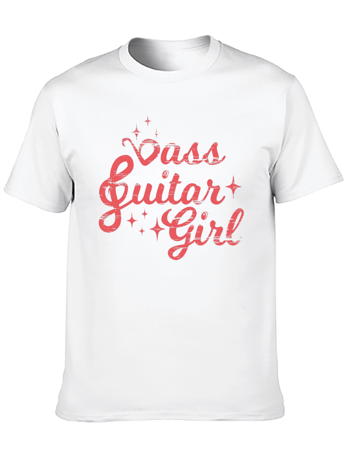 Black Bass Guitar Girl Graphic Tee - Black Cotton T-Shirt view 10