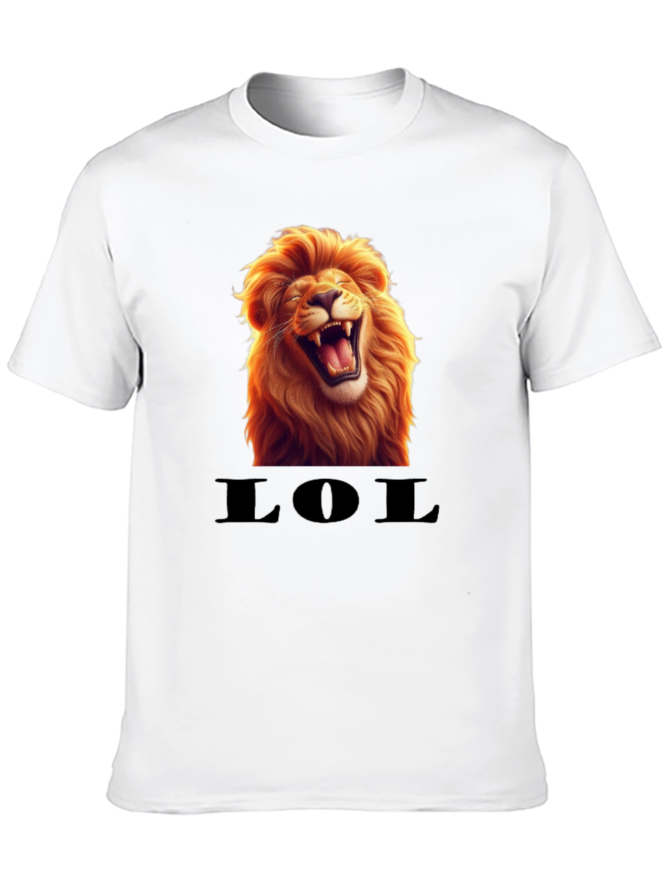 Black Laughing Lion LOL Graphic Tee - Black view 10